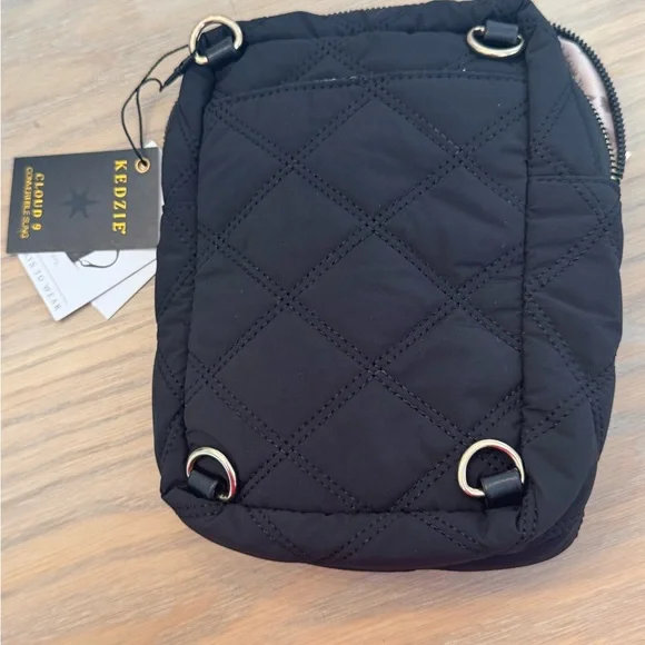 Kedzie Black Quilted Crossbody Bag NWT - Picture 5 of 5